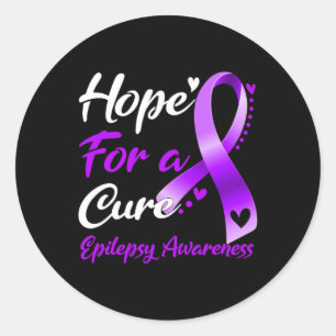 Hope For A Cure Epilepsy Awareness Ribbon Gifts Classic Round Sticker