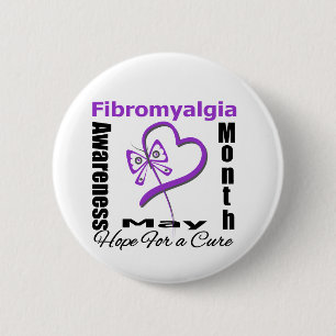 Hope For a Cure - Fibromyalgia Awareness Month 6 Cm Round Badge