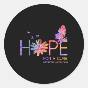 Hope For A Cure Heimerheimer Awareness Gift Classic Round Sticker