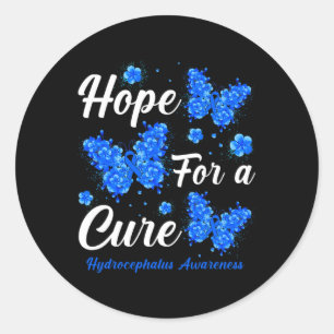 Hope For A Cure Hydrocephalus Awareness Butterfly  Classic Round Sticker