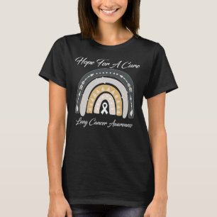 Hope For A Cure Lung Cancer Awareness White Ribbon T-Shirt