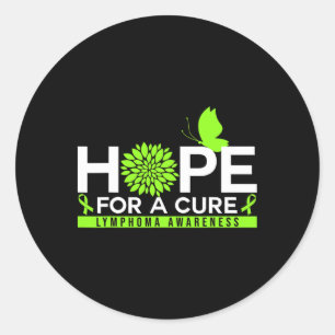 Hope For A Cure Lymphoma Awareness Butterfly 1  Classic Round Sticker