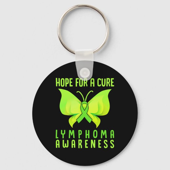Hope For A Cure Lymphoma Awareness Butterfly  Key Ring (Front)