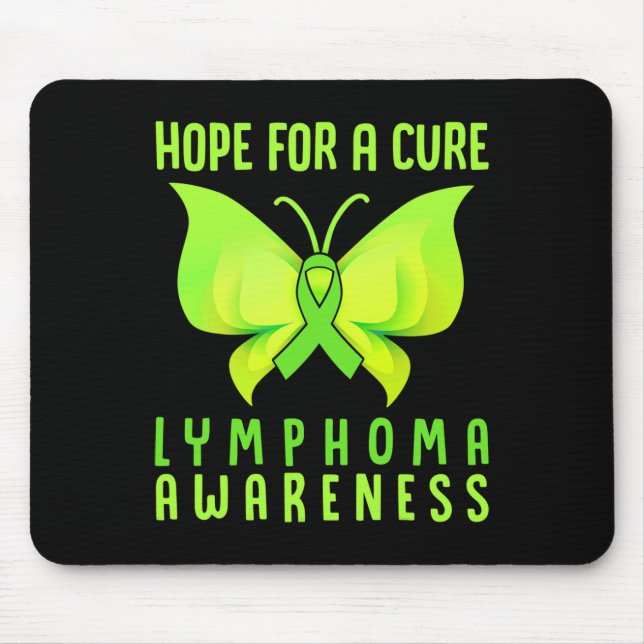 Hope For A Cure Lymphoma Awareness Butterfly  Mouse Mat (Front)