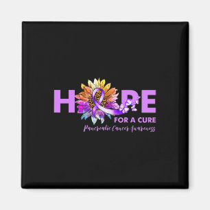 Hope For A Cure Pancreatic Cancer Awareness Sunflo Magnet