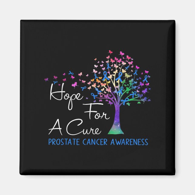 Hope For A Cure Prostate Cancer Awareness Tree Rib Magnet (Front)