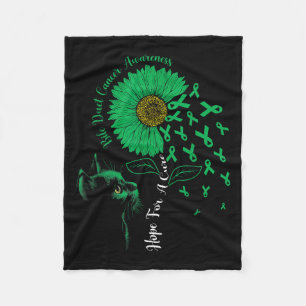 Hope For A Cure Sunflower Black Cat Bile Duct Canc Fleece Blanket