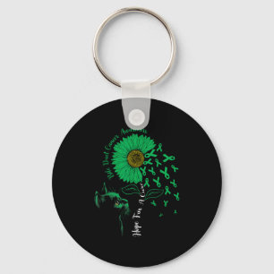 Hope For A Cure Sunflower Black Cat Bile Duct Canc Key Ring