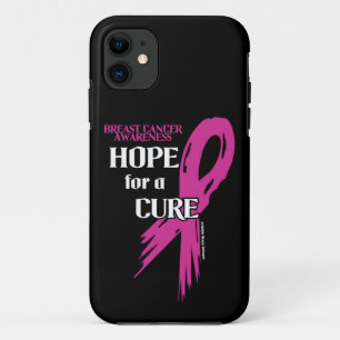Hope for a Cure/Torn Ribbon...Breast Cancer iPhone 11 Case