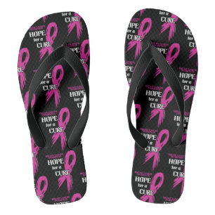 Hope for a Cure/Torn Ribbon...Breast Cancer Flip Flops