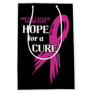 Hope for a Cure/Torn Ribbon...Breast Cancer Medium Gift Bag