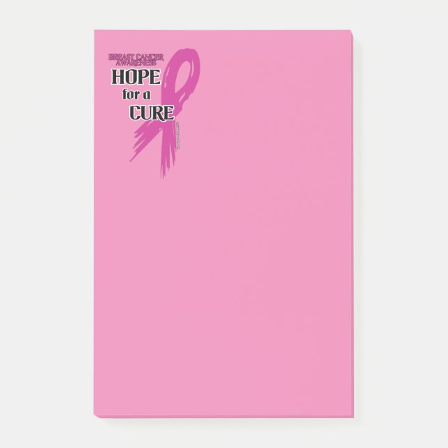 Hope for a Cure/Torn Ribbon...Breast Cancer Post-it Notes (Front)