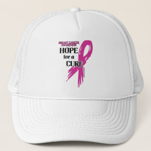 Hope for a Cure/Torn Ribbon...Breast Cancer Trucker Hat