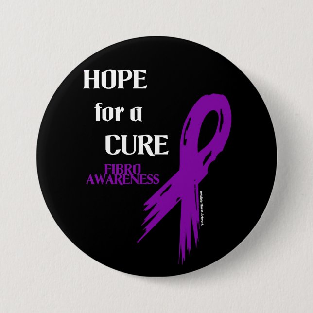 Hope for a Cure/Torn Ribbon...Fibro 7.5 Cm Round Badge (Front)