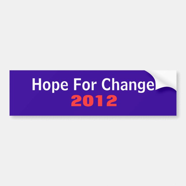Hope for Change 2012 Bumper Sticker (Front)