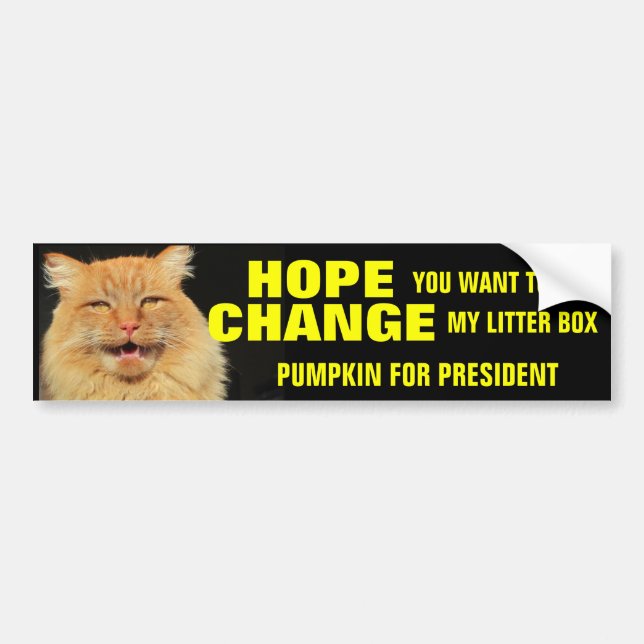 Hope for Change to Fresh Cat Litter Bumper Sticker (Front)