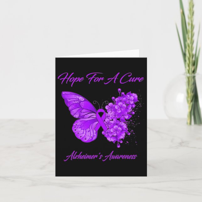 Hope For Cure Purple Butterfly Heimerheimer Brain  Card (Front)
