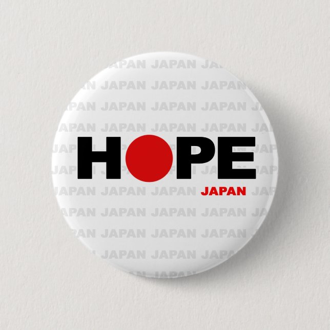 Hope for Japan 6 Cm Round Badge (Front)