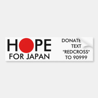 'Hope For Japan' Japan Relief Bumper Sticker