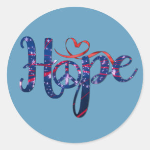 Hope For Peace Round Stickers
