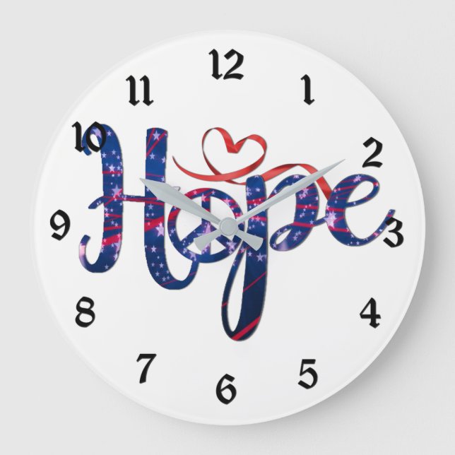 Hope For Peace Wall Clock (Front)