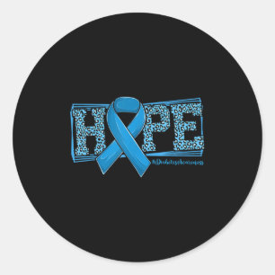 Hope For The Cure We Wear Blue For Diabete Awarene Classic Round Sticker