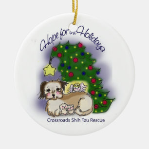 Hope for the holidays ceramic tree decoration