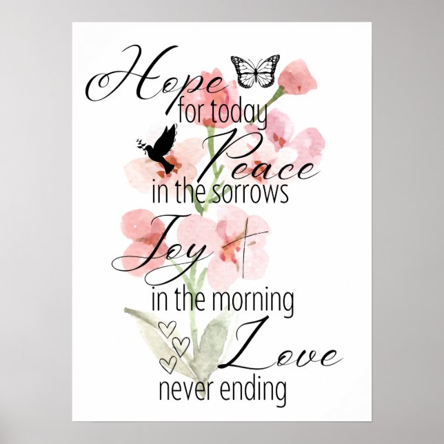 Hope for Today Floral Poster (Front)