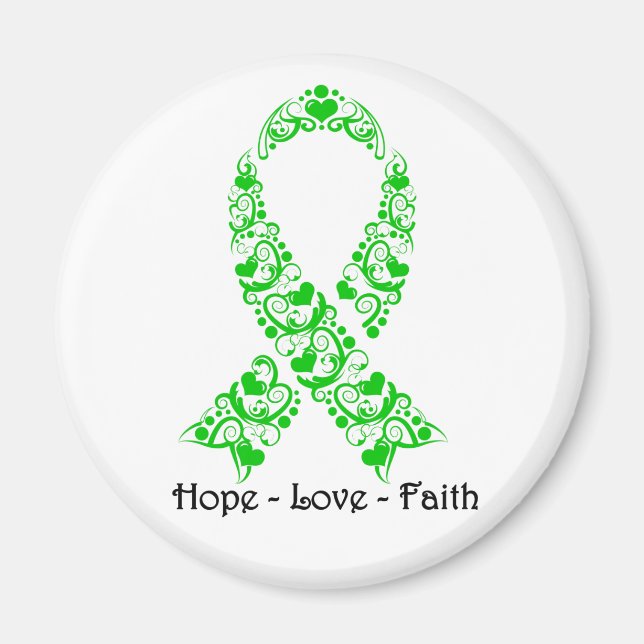 Hope Green Awareness Ribbon Magnet (Front)