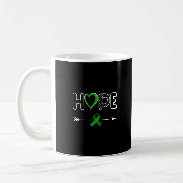 Hope Green Ribbon Kidney Disease Awareness Gift Te Coffee Mug (Left)