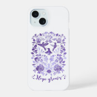 Hope Grows – Lavender Linocut Bird Inspirational
