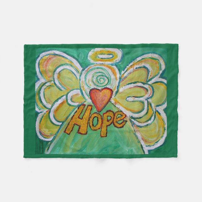 Hope Guardian Angel Art Custom Fleece Blanket (Front (Horizontal))