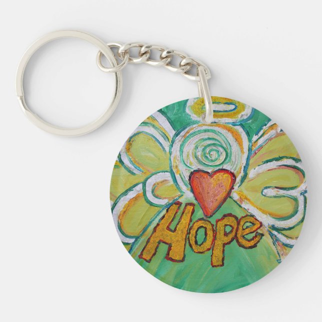 Hope Guardian Angel Word Custom Keychain (Front)