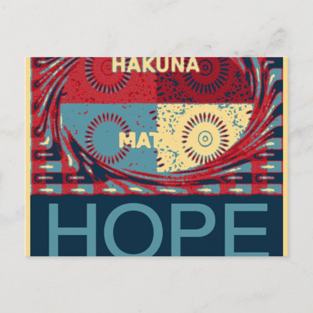 Hope Hakunamatata Lovely Inspirational Edgy vector Postcard (Front)