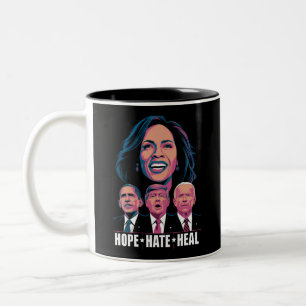Hope Hate Heal Rise Kamala 2024 Two-Tone Coffee Mug