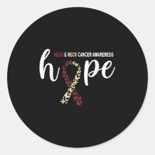 Hope Head And Neck Cancer Awareness Classic Round Sticker