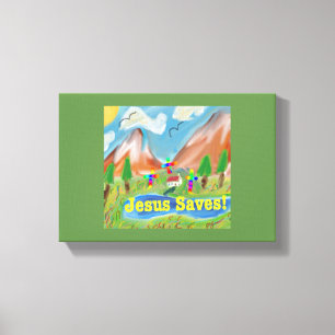 Hope Healing Church Jesus Saves Canvas Print