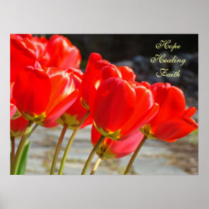 Hope Healing Faith art prints Nursing Red Tulips