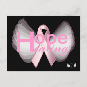 Hope Healing Pink Ribbon Angelic Wings-Customise Postcard