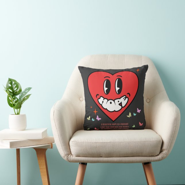 Hope Heart | Positive Message | Self Love Cushion (Chair)