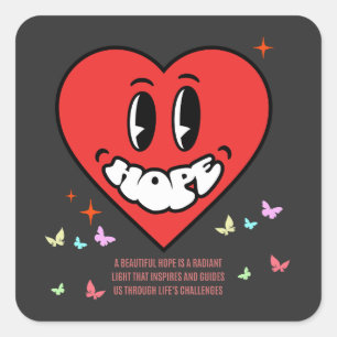 Hope Heart Positive Message Self Love Square Sticker