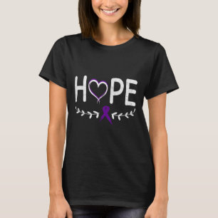 Hope Heart Purple Ribbon Pancreatic Cancer T-Shirt