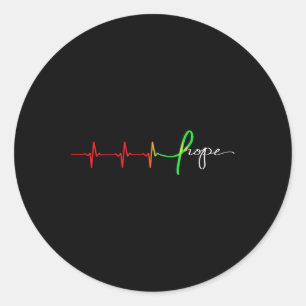 Hope Heartbeat Rhythm - Mental Health Awareness Gr Classic Round Sticker