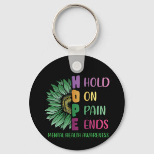 HOPE Hold On Pain Ends Mental Health Awareness Key Ring