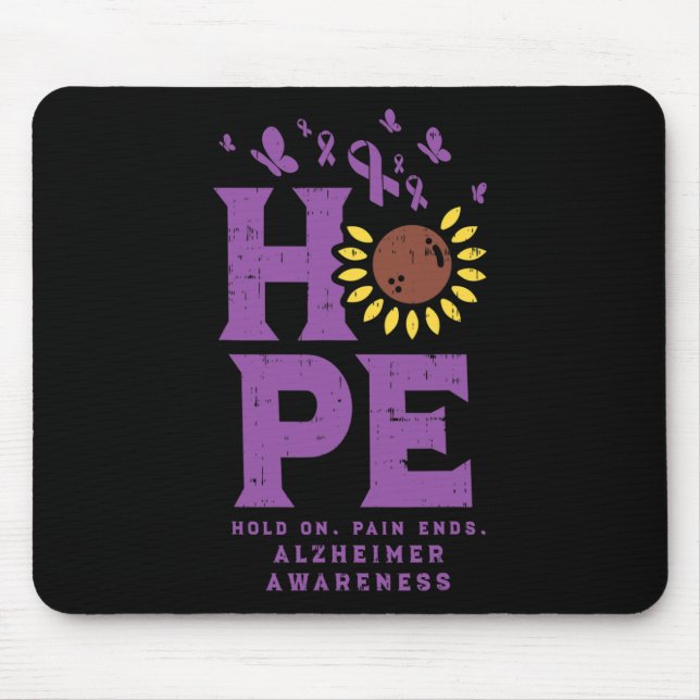 Hope Hold On Pain Ends Sunflower Heimerheimer Awar Mouse Mat (Front)