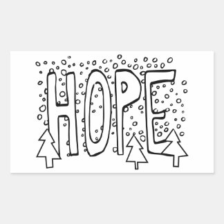 Hope Holiday Colour-It-Yourself Snowy Pine Rectangular Sticker