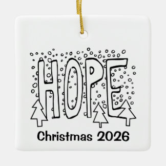 Hope Holiday Personalised Ceramic Ornament