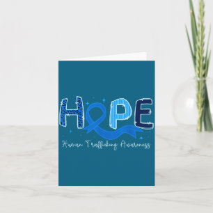 Hope Human Trafficking Awareness Blue Ribbon Card