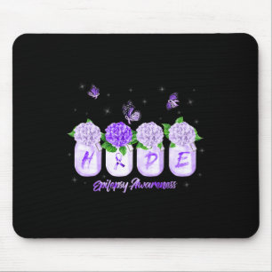 Hope Hydrangea Flower Butterfly Epilepsy Awareness Mouse Mat