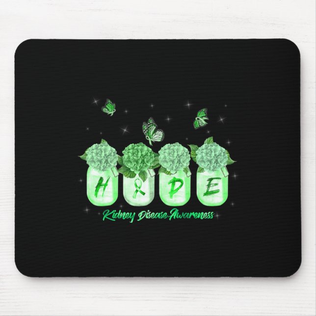 Hope Hydrangea Flower Butterfly Kidney Disease Awa Mouse Mat (Front)